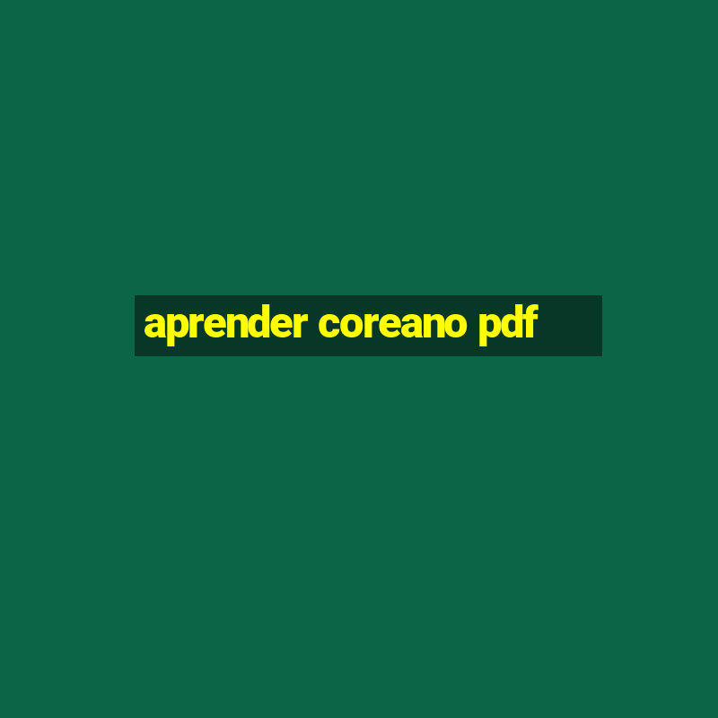 aprender coreano pdf