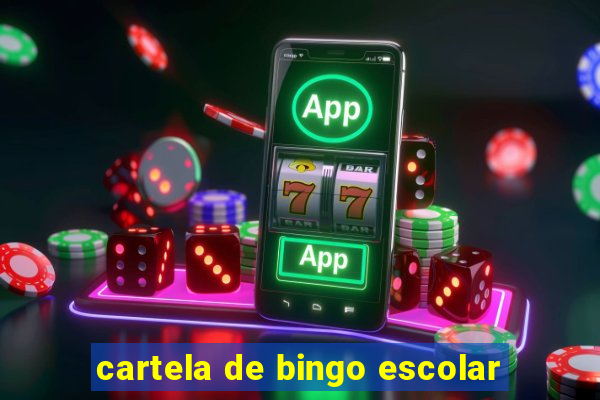 cartela de bingo escolar