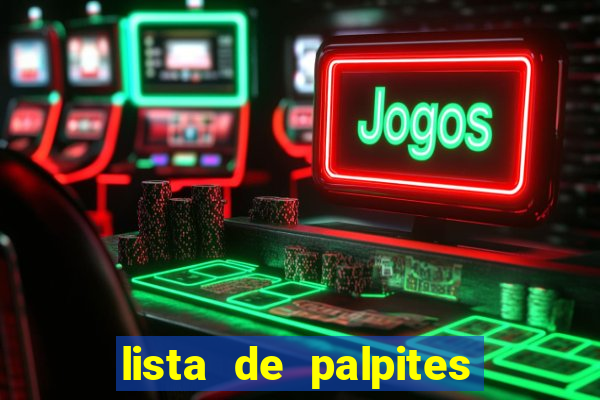 lista de palpites jogos de hoje