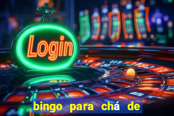 bingo para chá de bebê para imprimir grátis