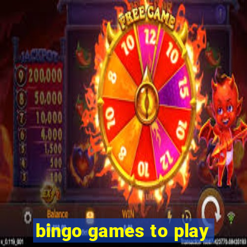 bingo games to play