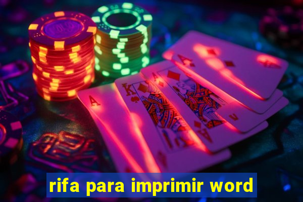 rifa para imprimir word