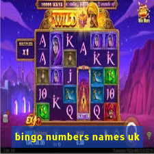 bingo numbers names uk