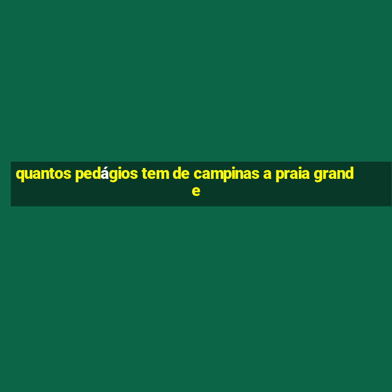 quantos pedágios tem de campinas a praia grande