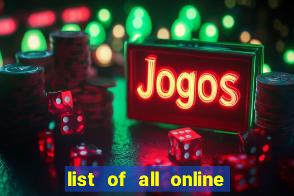 list of all online bingo sites