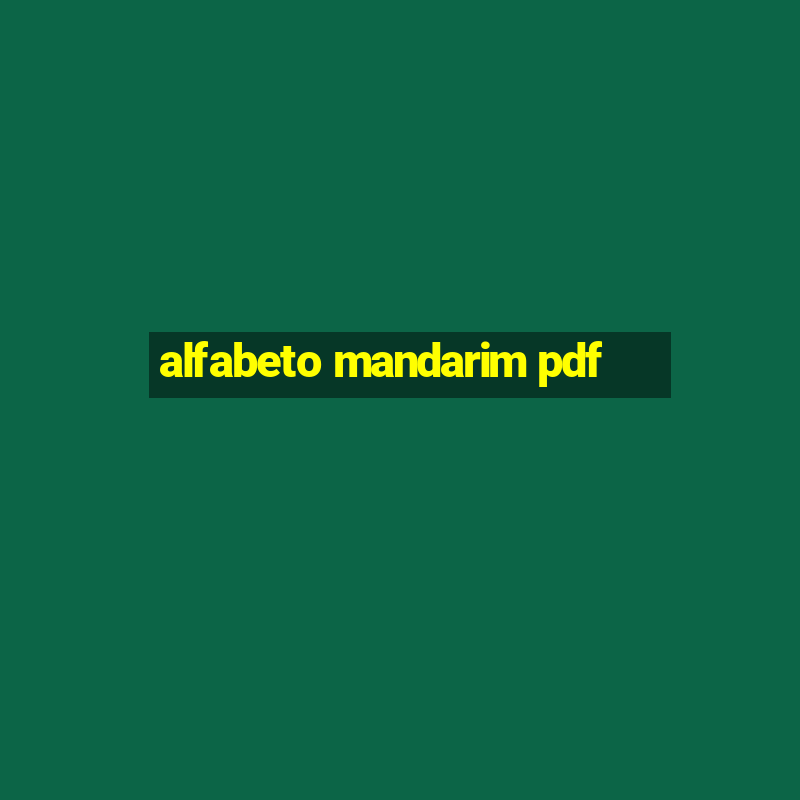 alfabeto mandarim pdf