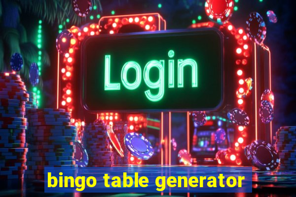 bingo table generator