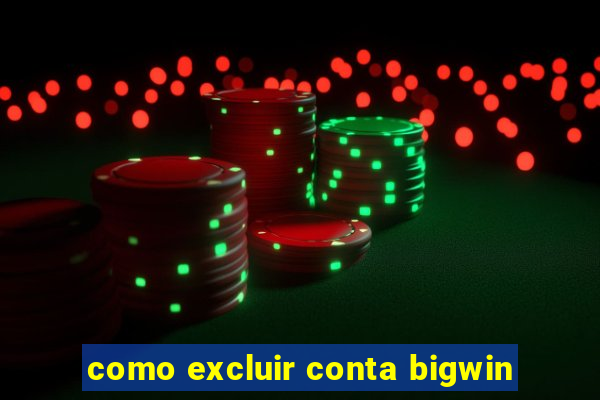 como excluir conta bigwin