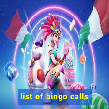 list of bingo calls