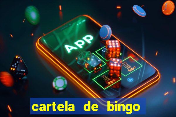 cartela de bingo com letras