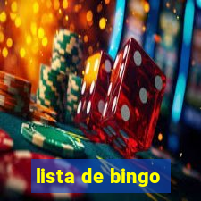 lista de bingo