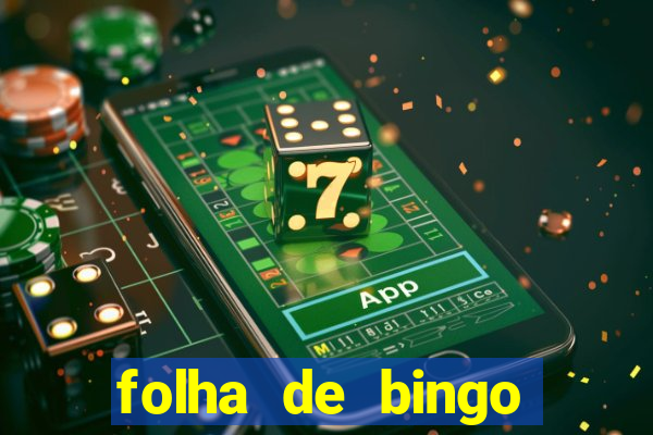 folha de bingo para imprimir