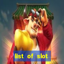 list of slot machines at jake's 58