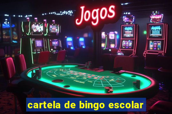 cartela de bingo escolar