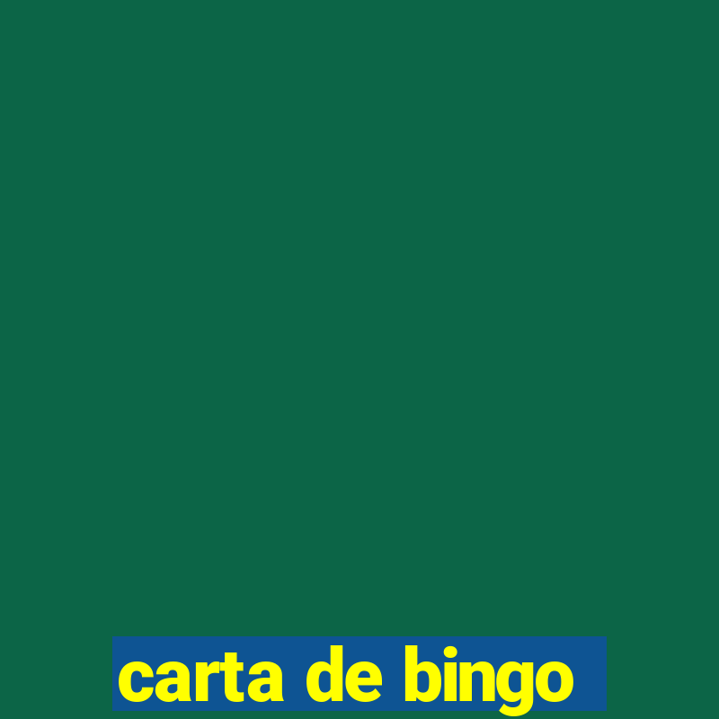 carta de bingo