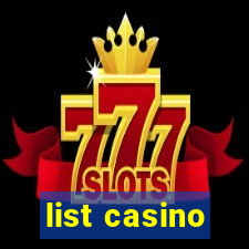 list casino