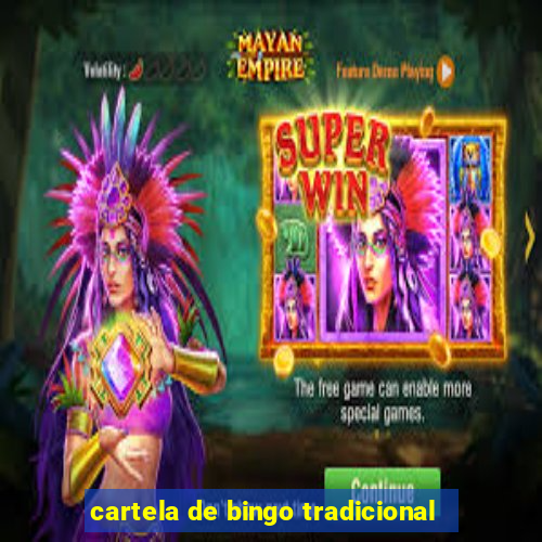 cartela de bingo tradicional