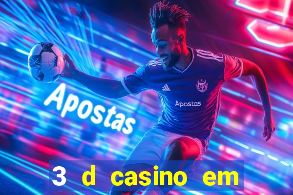 3 d casino em movimento com baralho