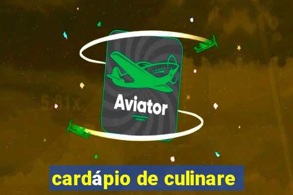 cardápio de culinare