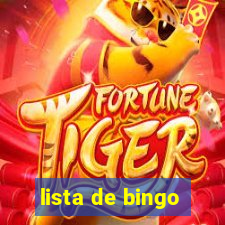 lista de bingo