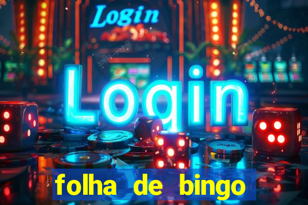 folha de bingo para imprimir