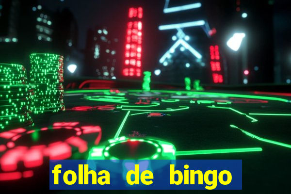 folha de bingo para imprimir