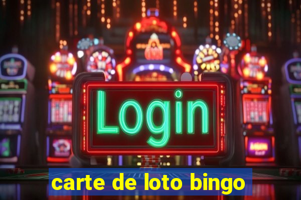 carte de loto bingo