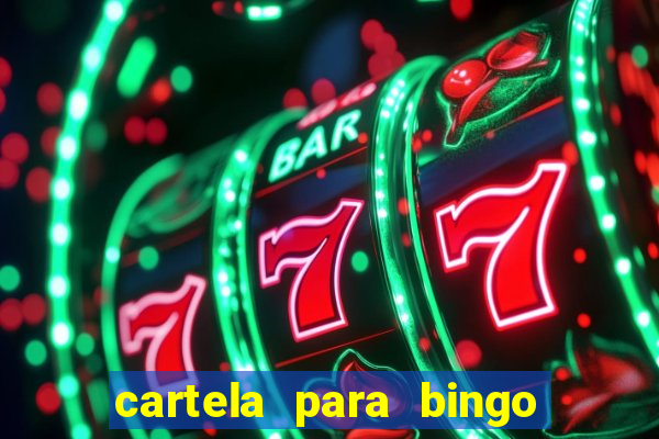 cartela para bingo em branco